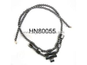 Hematite Teeths Pendants Beads Stone Chain Statement Bib Choker Fashion Necklace